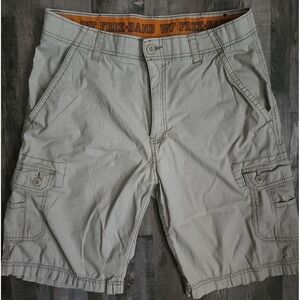 Wear First Cargo Shorts Mens 34 Tan Ripstop Free-Band Stretch Casual Outdoor
